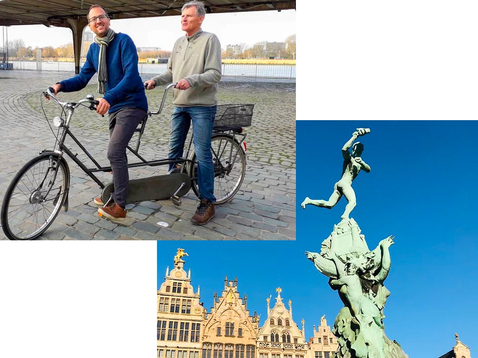fietsen in Antwerpen met gids tandem